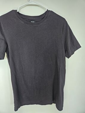 George Men's 100% Cotton Black Short Sleeve Crewneck T-Shirt Small🔥